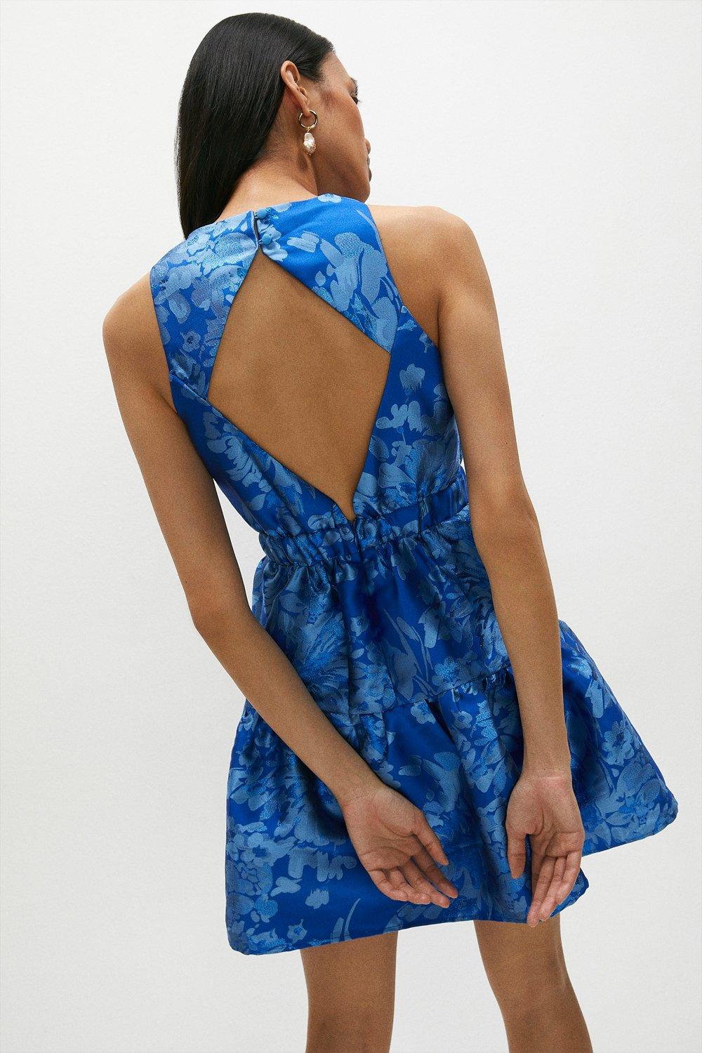 Open Back Jacquard Mini Dress | Coast